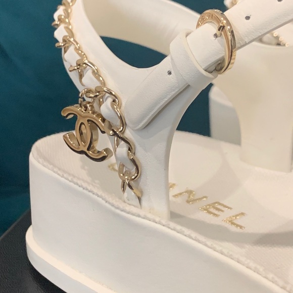 SOLD-Chanel Sandals Size 39 - Picture 5 of 6